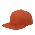 thumbnail image 3 of Nestiefly Blank Flatbill Mesh Snapback Cap for Big Head Extra Large 6 Panel Camper Style Hat Baseball Cap Saffron One Size, 3 of 4
