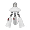 thumbnail image 2 of Adaptador de lámpara E27 E26 Extensor de enchufe de luz 3 en 1 ajustable 85-265 V con interruptor de botón para el hogar, 2 of 5
