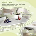 thumbnail image 4 of Qaba Kids Makeup Vanity Set with Stool, Mirror, Drawer, Storage Boxes, White, 4 of 7