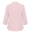 thumbnail image 5 of Women's Oversized Tshirts Retro Pleated Linen Like Regular Fit Shirt Long Sleeve Shirts for Women, 5 of 5