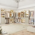 thumbnail image 6 of Homieasy 49-127 inch Adjustable Closet Organizer System with 6 Drawers, Walk-in Closet System and Storage System with 5 Hanging Rods & Shelves for Closet/Bedroom, White Oak, 6 of 7