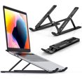 thumbnail image 1 of Laptop Stand,Portable Computer Stand with 6 Levels Adjustment Aluminum Laptop Riser Foldable and Non-Slip Compatible with MacBook,iPad, HP, Dell, More 10-15.6 Laptops Black, 1 of 8