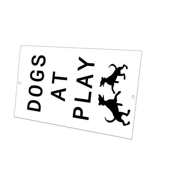 KuzmarK Yard Lawn Fence Sign - Dogs At Play