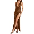 thumbnail image 4 of Fankiway Robe Sexy Unie pour Femmes Dos Creux Longue Robe de Plage Grande Taille, 4 of 9