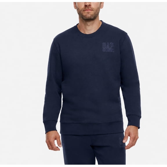 Gap Men's Crewneck Sweatshirt Fleece Pullover Relaxed Fit Navy Blue