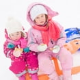 thumbnail image 4 of EvridWear Kids Warm Winter Gloves, Full Fingers, Fluffy Stripe Mitten for Little Boys & Girls, 3 Pairs, Pink Set, M/6-8Years, 4 of 8