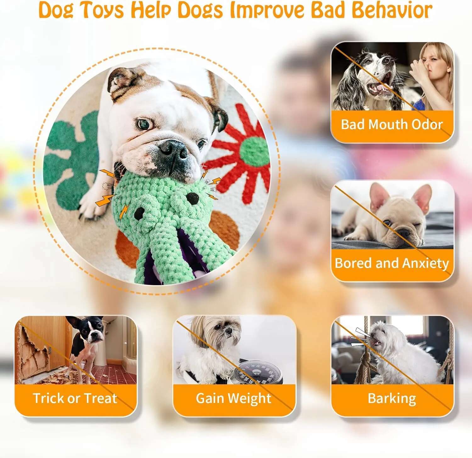 Squeaky Dogs: Plush Dog with Soft Fabric Pet for Small, Medium, and Large Dogs - Puppy Toys to Keep Them Busy