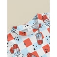 thumbnail image 5 of Argulvti Infant Baby Boys Shorts Set, Plaid Popsicle Print Short Sleeve T-shirt with Elastic Waist Shorts Summer Outfit for 4th of July, 5 of 8