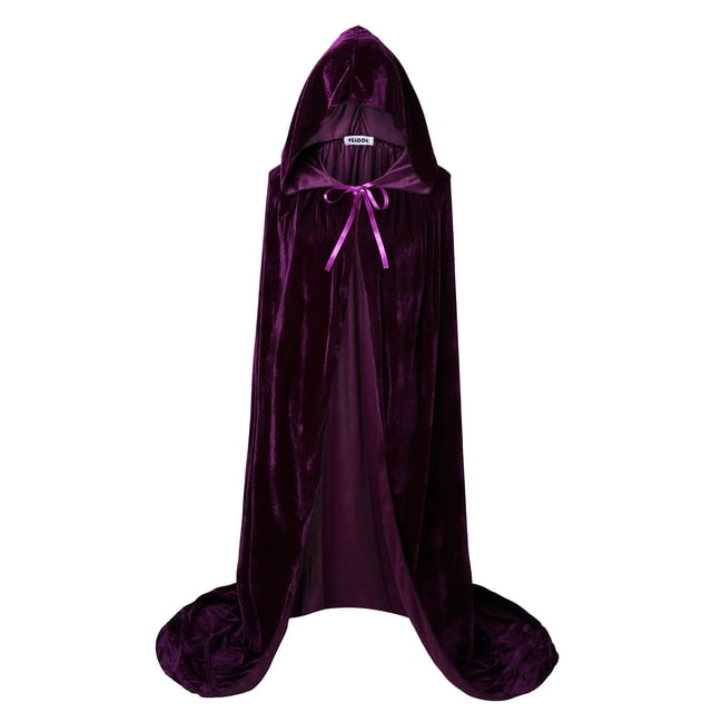 Disfraz de Halloween, capa VGLOOK, unisex, para adulto, color morado
