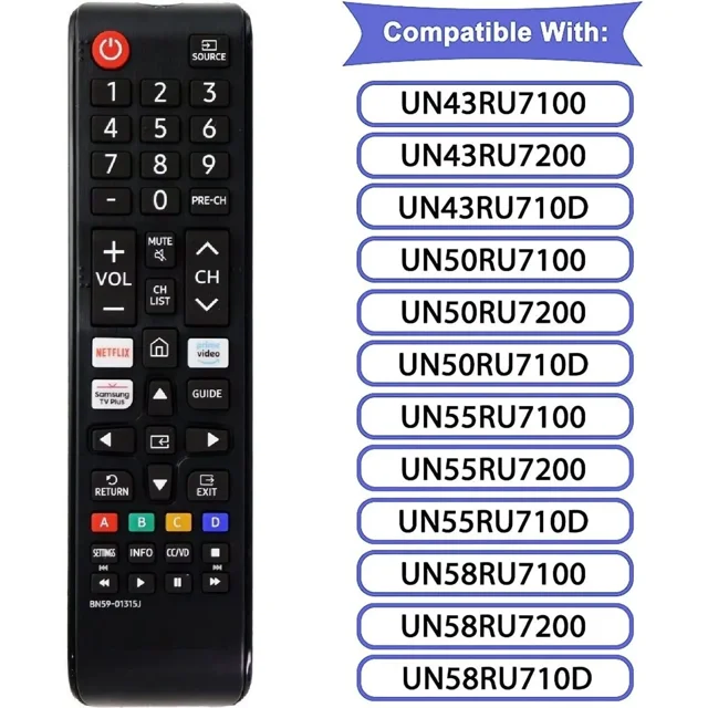 Replaced BN59-01315J Remote Control fit for Samsung LED LCD 4K UHD Smart TV  UN43TU7000F UN43TU7000FXZA UN50TU7000F UN50TU7000FXZA UN50TU7000FXZC  UN50TU700DFXZA UN55TU7000F UN55TU7000FXZA - Walmart.com