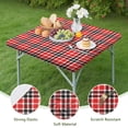 thumbnail image 4 of Red Black White Checkerboard Checkered Pattern Square Fitted Tablecloth with Elastic Edge,Square Table Cover,Washable Elastic Table Cover for Home Kitchen Party Decor 34"x34", 4 of 6