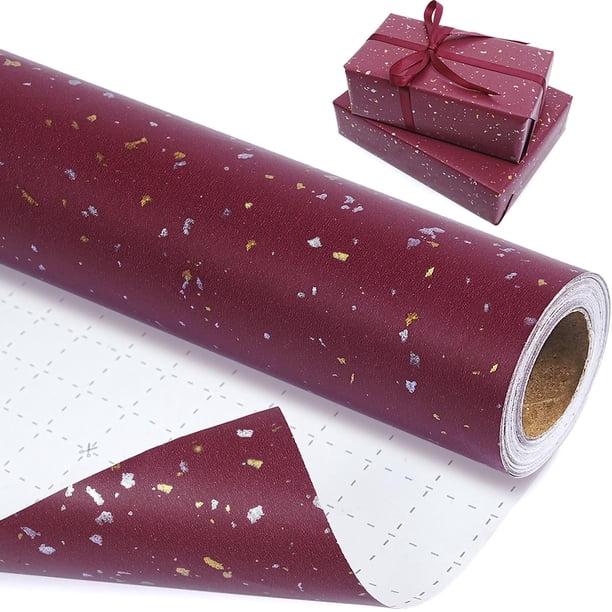 Rollo de papel para envolver regalos MAMUNU 43x1006 cm rojo mate