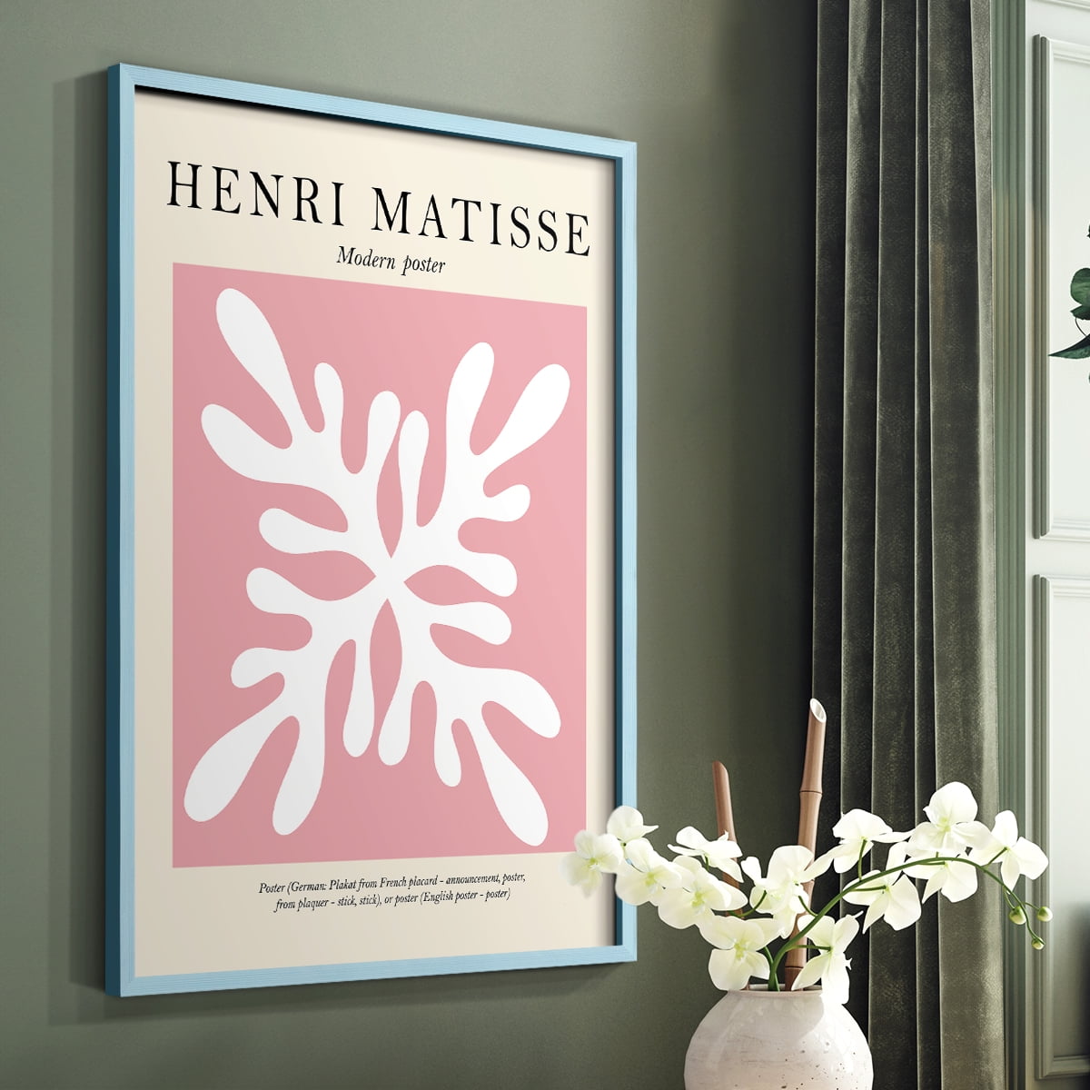 Matisse CXXX Framed Print in Blue Solid Wood 8 x 10 Framed Print