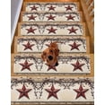 thumbnail image 2 of Stair Treads for Wooden Steps, Red Texas Star Rustic Peel and Stick Stair Treads with Adhesive, Country Star Berries Wooden Non Slip Indoor Stairs Runner Rugs Mats for Elders Dogs 8"x30" 7PCS, 2 of 7