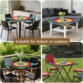 thumbnail image 5 of Rainbow Tie Dye Circular Pattern Square Fitted Tablecloth with Elastic Edge,Square Table Cover,Washable Elastic Table Cover for Home Kitchen Party Decor 36"x36", 5 of 6
