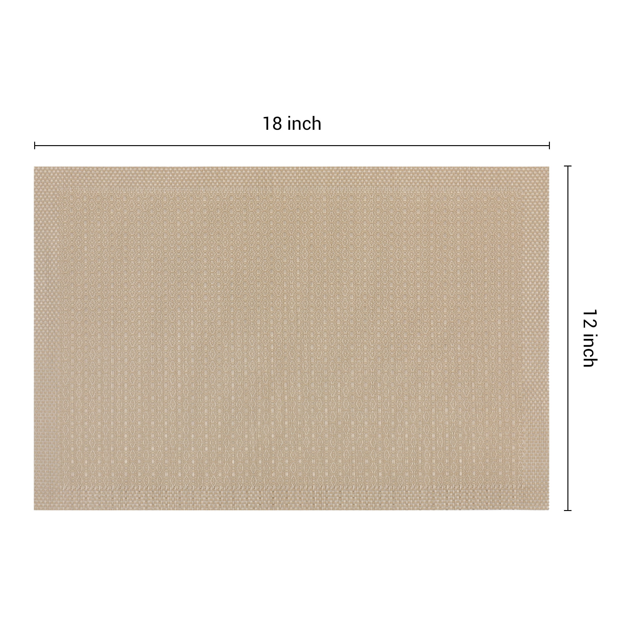 Unique Bargains Rustic Placemats Set of 6 Placemats for Dining Table Decor Gold 18x12in