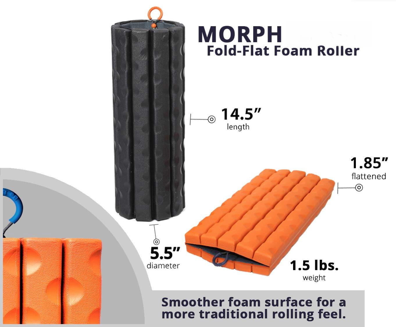 Morph Foam Roller: Collapsible Travel Roller For  Workout Deep Tissue Leg Massage Cracker (midnight Traditional)