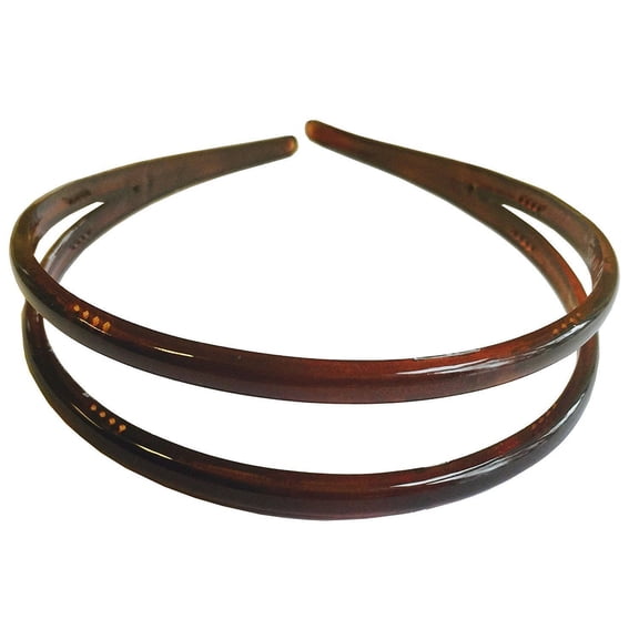 Parcelona French Duo Wide Tortoise Shell Celluloid Acetate Hair Headband