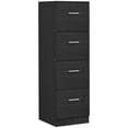 thumbnail image 1 of Black 4-Drawer Vertical File Cabinet with Lock - A4/Letter Size, Adjustable Hanging Bars, Office Storage Cabinet, 51.5" Height, 1 of 7