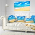 thumbnail image 3 of Designart Blue Sandy Tropical Sea Beach - Seascape Throw Pillow - 12x20, 3 of 5