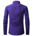 thumbnail image 3 of Elvqul Mens Shirts Under $5.00 Long Sleeve Mens Tops Purple Button up Stretch Dress Shirts, 3 of 3