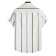 thumbnail image 3 of Camisas Hombre Manga Larga Hombres Casual Botón Abajo Verano Manga corta Rayas Impreso Cardigan Camisas (Yellow, XL), 3 of 6