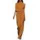 thumbnail image 2 of Mono de mujer de color liso con pantalón recto - Poliéster y spandex, tirantes finos, pierna ancha, diseño holgado informal., 2 of 2