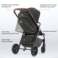 thumbnail image 5 of Tinyiota Baby Stroller with UPF 50+ Canopy, One-Hand Fold and Leather Handle, Black, 5 of 8