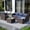 Brown/Blue, variant on AMOPATIO 6-Piece Patio Furniture Set, Outdoor Patio Sectional Furniture All-Weather Rattan Wicker Patio Conversation Set Outdoor Furniture for Backyard Balcony,Beige
