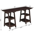 thumbnail image 4 of Convenience Concepts Bureau Tréteau Double Designs2Go, Fini Bois Espresso, 4 of 6