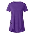 thumbnail image 6 of Landzoo Women'S Tees Solid Color Short Sleeve Crew Neck T Shirt Summer Quick Dry Women Shirt Size S Purple, 6 of 6