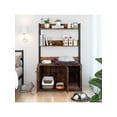 thumbnail image 1 of Bingirl Brown Indoor Cat House: Litter Box Enclosure with Shelves and Scratch Pad, 2 - Door Design for Most Litter Boxes, 1 of 8