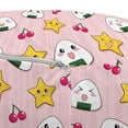 thumbnail image 3 of Anime Pouf Cover with Zipper, Funny Pattern with Japanese Rice Balls Cherries and Stars Food Cartoon Print, Soft Decorative Fabric Unstuffed Case, 30" W X 17.3" L, Multicolor, by Ambesonne, 3 of 5
