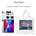 thumbnail image 3 of Cauagu Boat Lighthouse Storm Waves Pattern Women's Plush Tote Bag,Soft Underarm Bag Ladies Fluffy Shoulder Bag Plush Handbag Women Furry Tote Bag for Autumn and Winter, 3 of 7