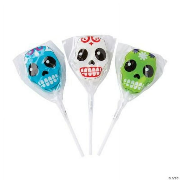 Day of the Dead Lollipops, 12 Pieces, Halloween Candy, Party Décor
