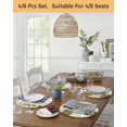 thumbnail image 5 of 15 Inch Round Placemats Set of 6, Spring Floral Non Slip Heat Insulation PP Table Mats, Yellow Flowers Botanical Patchwork Grid Bohemia Washable Place Mats for Kitchen Dining Party Table Decor, 5 of 7