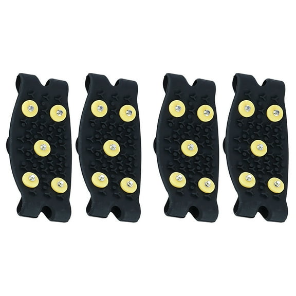 2 Pairs Non Slip Shoe Cover Kids Grippers Boots Insulated Shoes Cleats for Snow and Ice Child Black