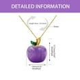 thumbnail image 4 of Uloveido Natural Amethyst Apple Necklace Purple Crystal Apple Fruit Statement Necklace Gifts for Women Christmas Eve Xmas Y4029, 4 of 6