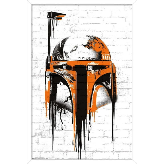 Star Wars: Saga - Boba Fett Black And Orange Wall Poster, 14.725" x 22.375", Framed