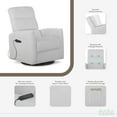 thumbnail image 4 of Evolur Reevo Upholstered Faux Leather Seating Glider Swivel, Rocker, Massager, Glider Chair For Modern Nursery, Misty Grey, Tool-Free Assembly, Easy to Clean, Environmentally Conscious Rocker, 4 of 6