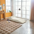 thumbnail image 2 of Foldable Tatami Lounger Sofa Bed, High-Density Sponge, Velvet Upholstery, Beige, 80.31 Inch Length, Portable Design, No Assembly Required for Living Room Bedroom Balcony Office, 2 of 10