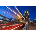 thumbnail image 2 of Papapostolou, George 14x11 White Modern Wood Framed Museum Art Print Titled - Tower Bridge Light Trails, 2 of 4