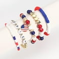 thumbnail image 3 of 4th of July Independence Day St.Patrick’s Day Bracelets for Women Girls Valentine's Day Charm Bracelet Beaded Stretch Bracelet Festive Costume Party Accessory, 3 of 6