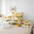 thumbnail image 6 of Manfei Cartoon Orange Lemon 7-Piece Twin Bedding Sets, Summer Flower Bedding Comforter Set, Pink Stripes Abstract Reversible Sheet Sets, Lightweight Room Decor, 6 of 8