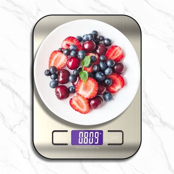 YIIYRY Food Scale for Kitchen,22lb/10kg Digital Food Kitchen Scale Stainless Steel with 5 Units,LCD Display Digital Scales for Coffee,Baking,Cooking,Silver