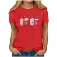 thumbnail image 6 of Qulqfy Valentines Day Shirts for Women Graphic Dating Cotton Tees Crew Neck Casual Short Sleeve Red T-Shirts Tops for Women L, 6 of 8