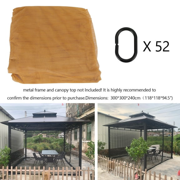 TOPTENG Gazebo Universal Replacement Netting - Outdoor 10'x10' Gazebo 4-Panel Screen Walls with Zipper