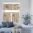 thumbnail image 6 of 3 Piece Kitchen Curtains and Valances Set Retro Map Cafe Curtains 24 Inch Length Middle Century Mountain Landscape Vintage Art Valance & Tier Curtain for Living Room Bedroom Window 54"x18"+27"x24"*2, 6 of 6