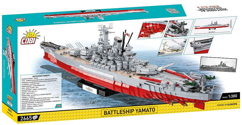COBI World War II Battleship Yamato Brick Building Toy Military