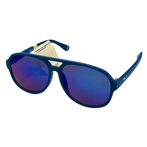 Fila Matte Matte Blue Mens Plastic Aviator Sunglass  Blue Flash Lens SF9339 C03B